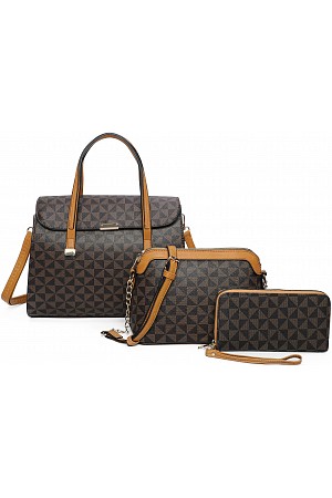 3 IN 1 FASHION MONOGRAM HANDBA ...